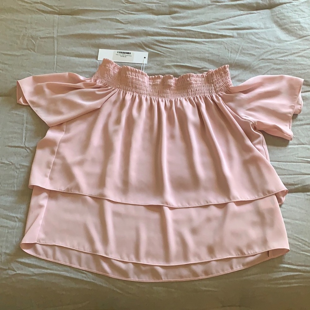 Never worn! Dusty Rose off the shoulder top.